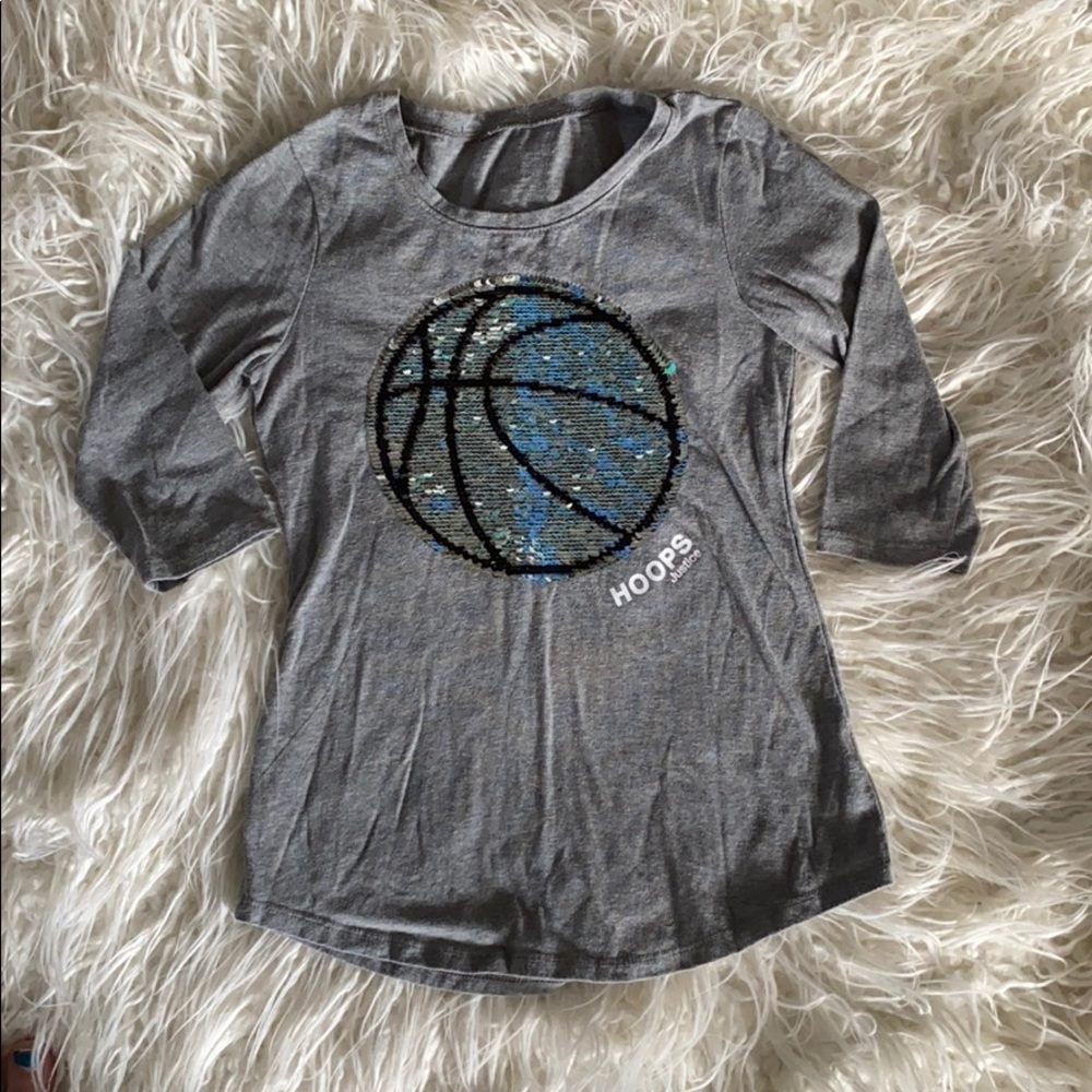 Girls Justice basketball 3/4 sleeve shirt size 10